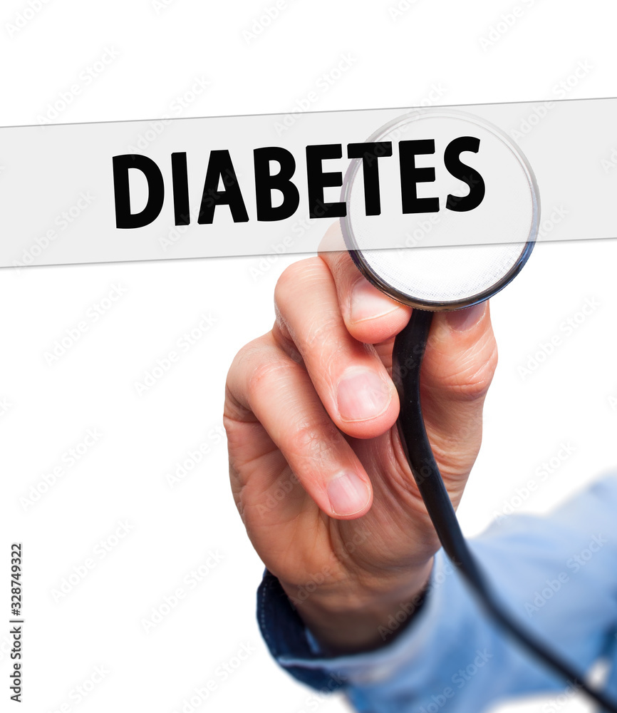 Alternative medicine healthy sign DIABETES concept with stethoscope on white background Alternative medicine healthy sign DIABETES concept with stethoscope on white background