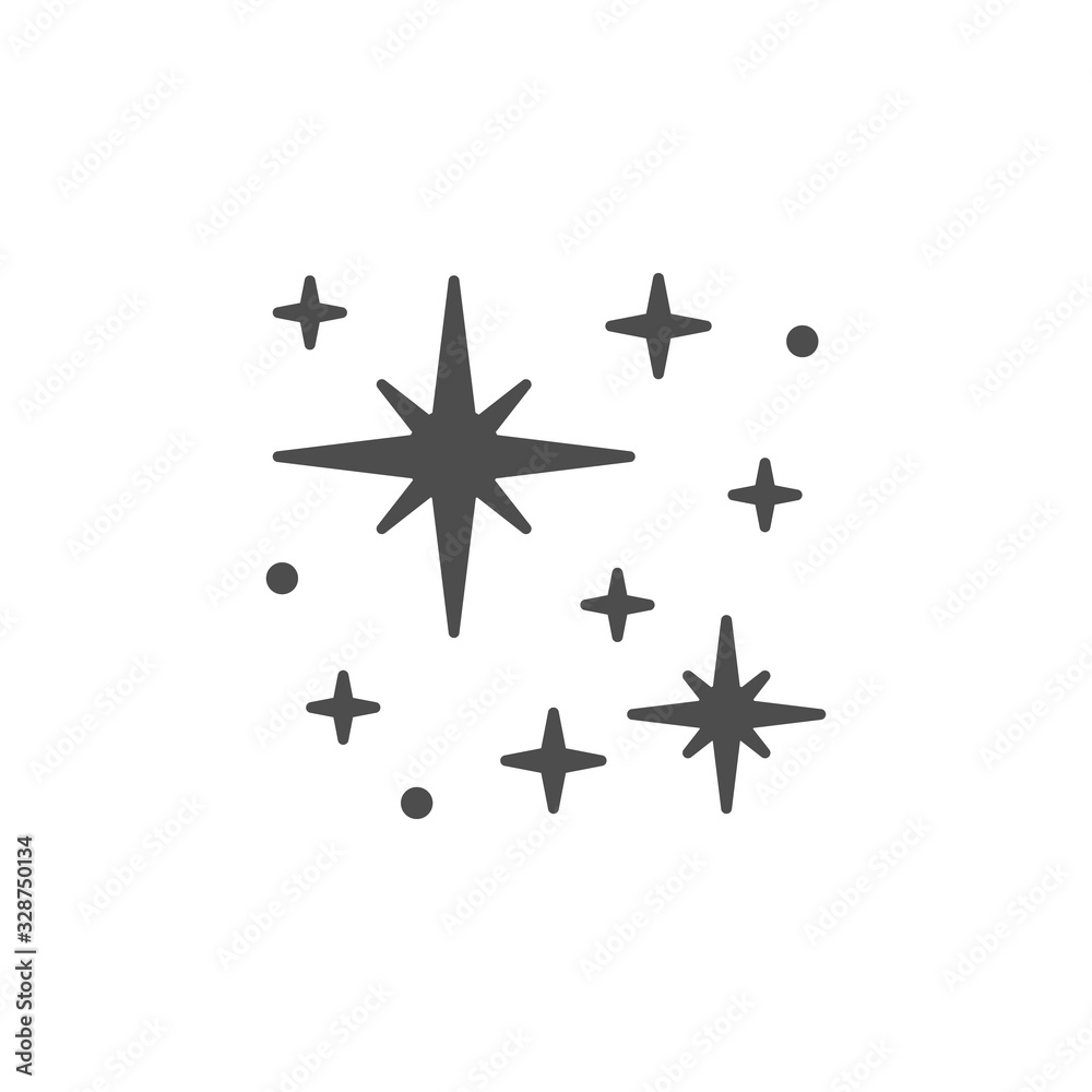 Sparkling and twinkling glyph icon