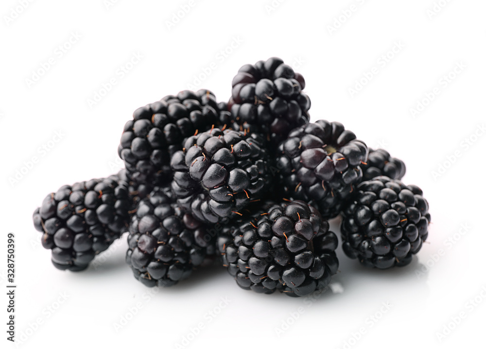 Group of fresh blackberries isolated on white background Group of fresh blackberries isolated on white background