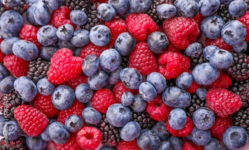 Texture of summer fresh berries. Close up