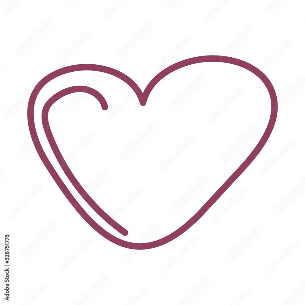 cute heart on white background, line style icon cute heart on white background, line style icon