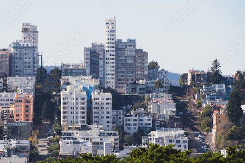 San Francisco Aerial View of Lombard Street and the West Side of the City