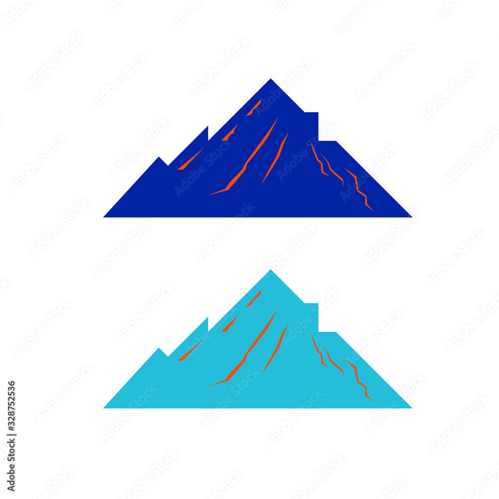 DESIGN MOUNTAINS, IN 2 COLORS LIGHT BLUE, DARK BLUE
