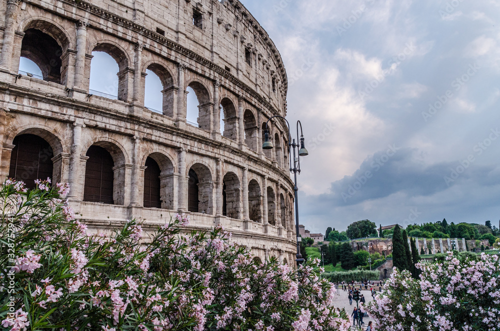 Obraz premium May 23, 2015 Rome, Italy: Magnificent view of famous Roman Colosseum exterior in Rome Italy