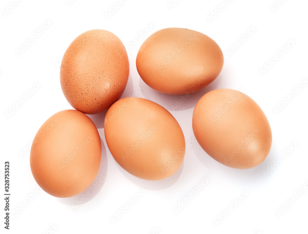 Fresh eggs isolated on white background. Fresh eggs isolated on white background.