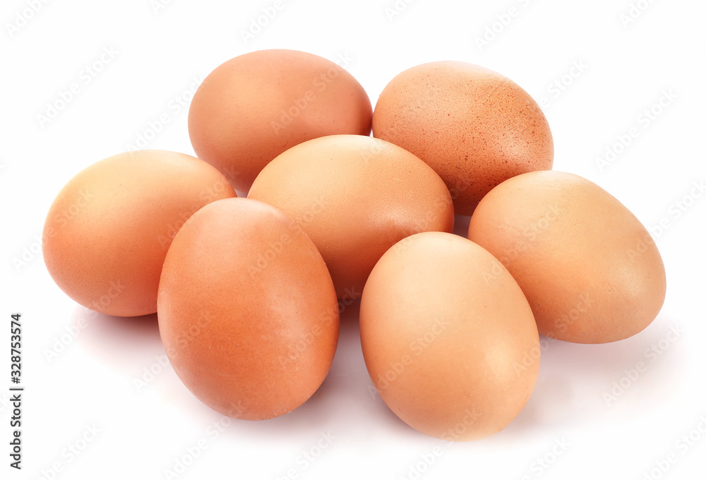 Fresh eggs isolated on white background. Fresh eggs isolated on white background.