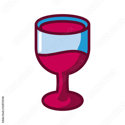 wine glass icon, fill style design