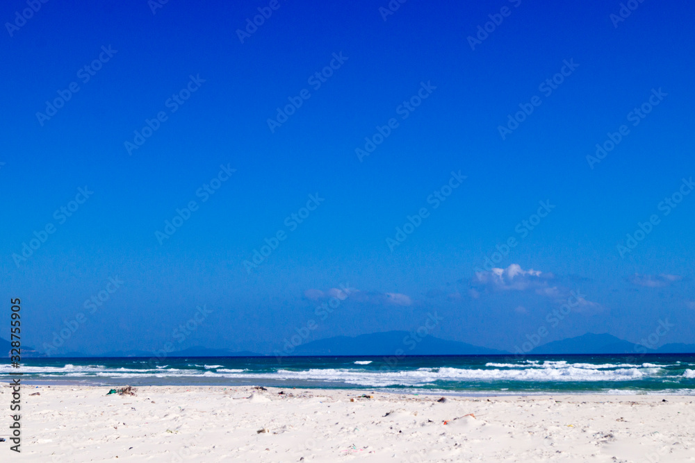 sea shore. White sand. blue sky sea shore. White sand. blue sky