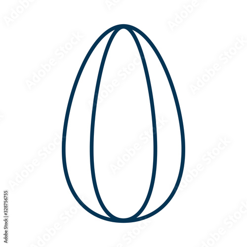 Sunflower seed. Vector outline icon of fried sunflower kernel isolated on white background thin line. Oval shape of a delicious snack