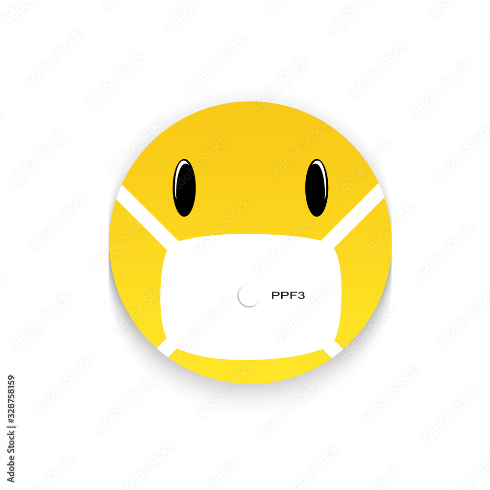 Fototapeta premium Face with anti virus mask. Coronavirus Virus infection. Strain model of the coronavirus MERS-Cov new coronavirus 2019-nCoV. Pandemic virus protection concept