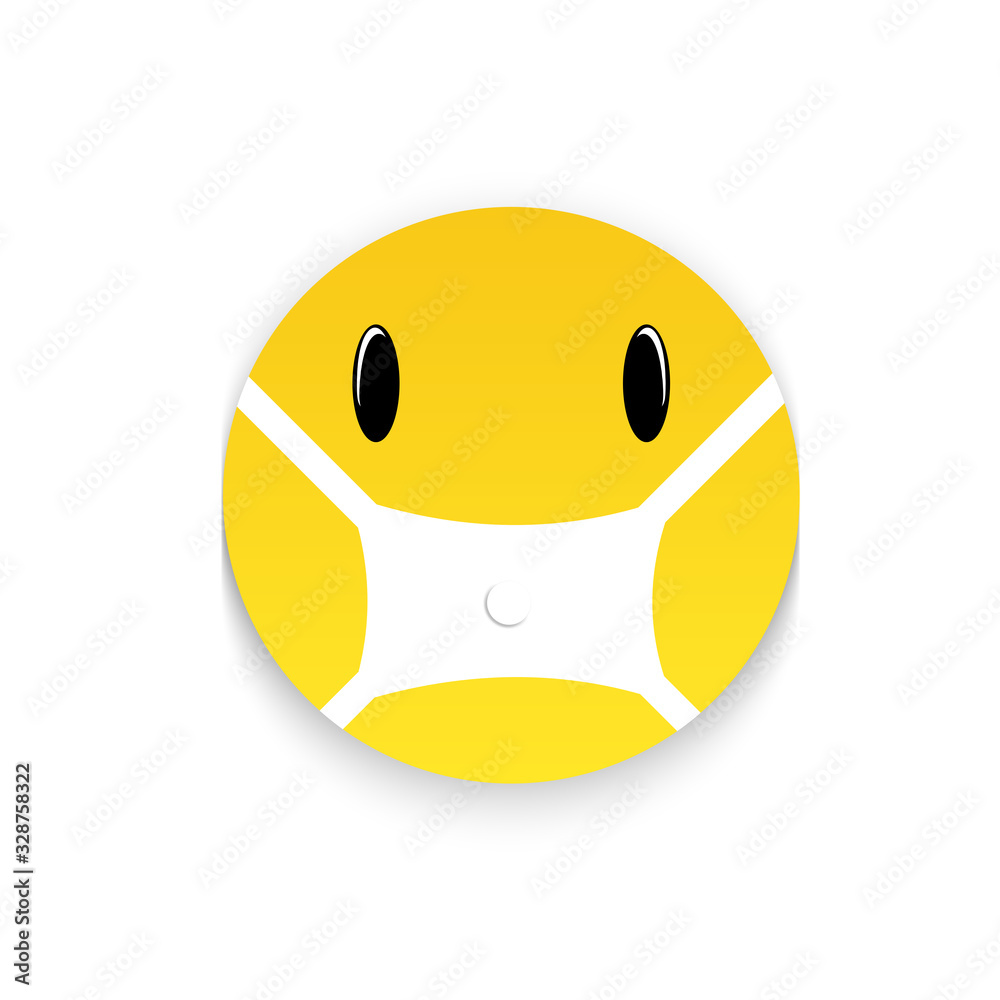 Fototapeta premium Face with anti virus mask. Coronavirus Virus infection. Strain model of the coronavirus MERS-Cov new coronavirus 2019-nCoV. Pandemic virus protection concept
