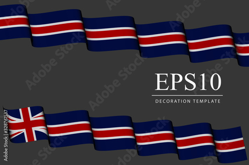 Two ribbons in style of United Kingdom  UK  flag  waving banners in colors of the flag blue  red  white vector illustration for flag  independence day or any celebration