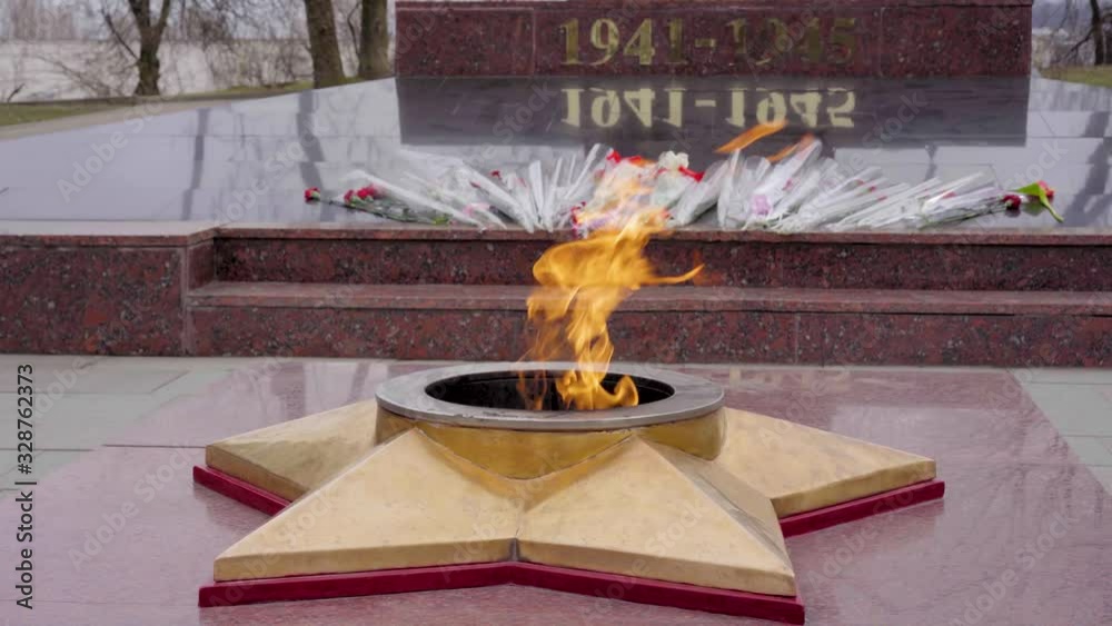Eternal flame in memory of those killed in the war