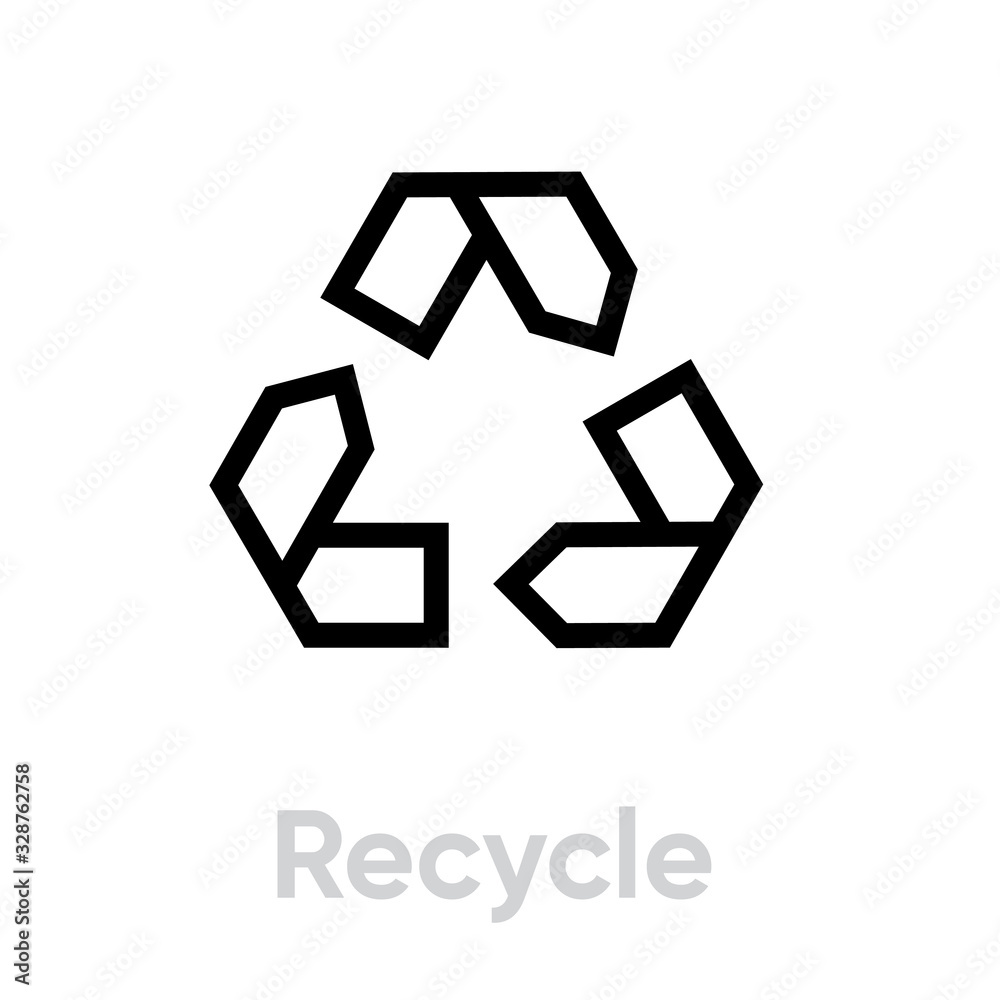 Recycle Sign vector icon. Editable line illustration Recycle Sign vector icon. Editable line illustration