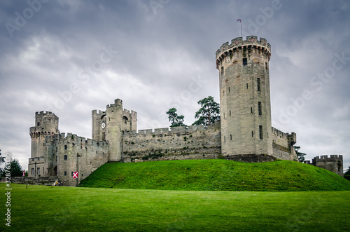 Dramatic view on the Warwick Castle, England photo