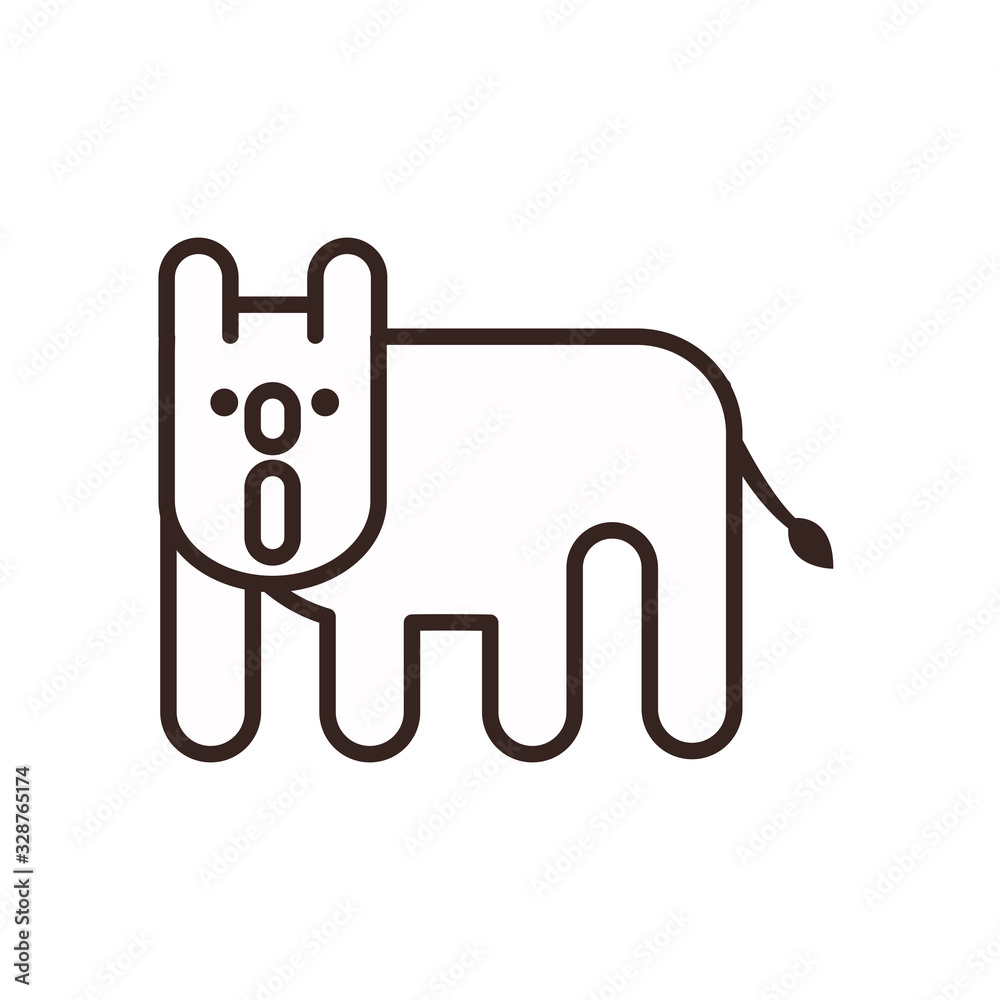 Cute donkey cartoon line style icon vector design Cute donkey cartoon line style icon vector design