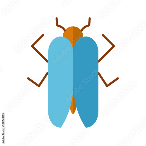 firefly insect icon, flat style