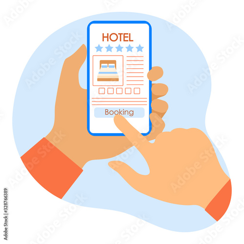 Vector People Travel Online booking hotel Tourism