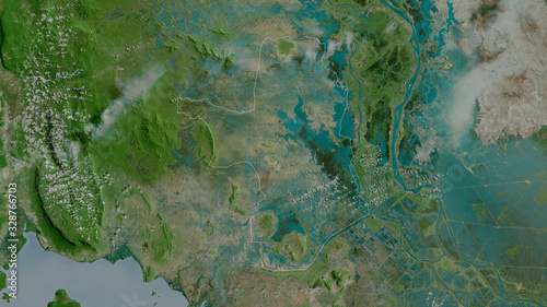 Tak  v  Cambodia - outlined. Satellite