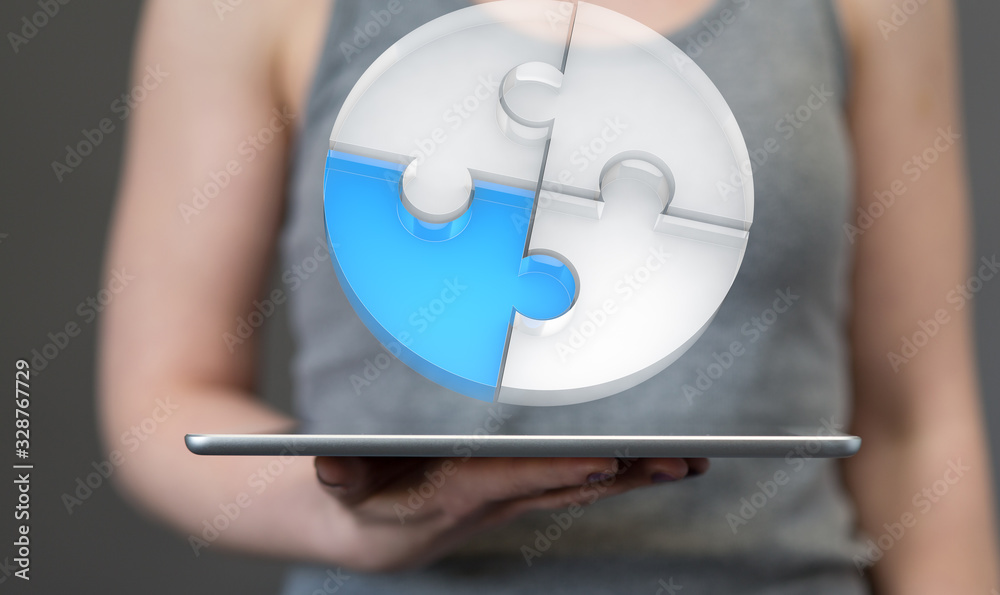 puzzle hand solution concept business. puzzle hand solution concept business.