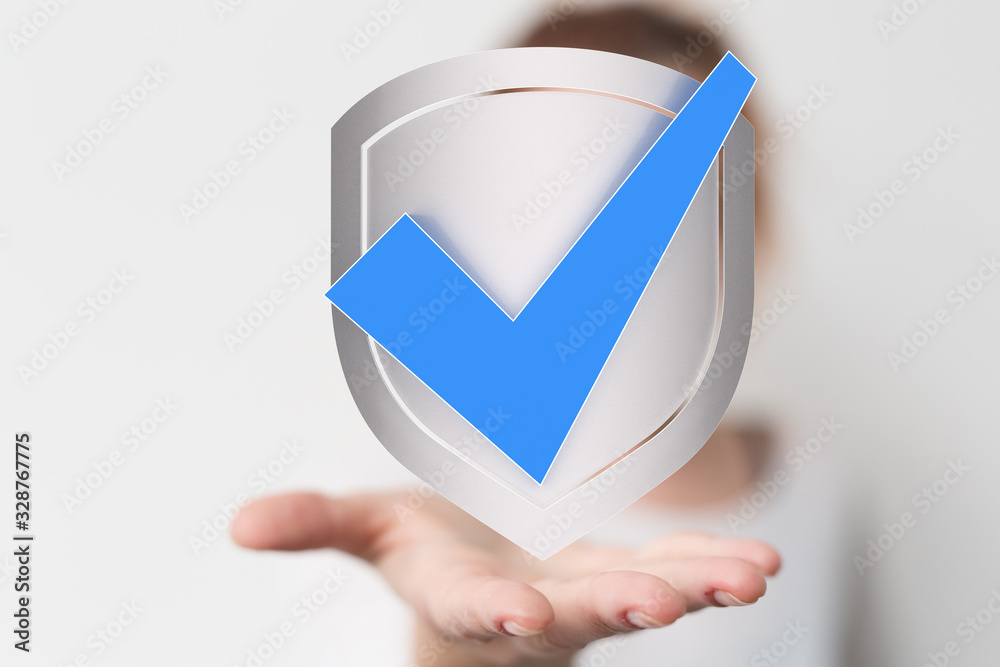 shield protection concept holding in hand 3d shield protection concept holding in hand 3d