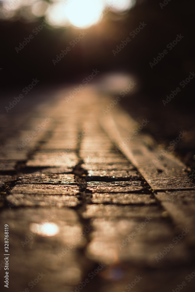 Paved road in sunlights in the city morning. Paved road in sunlights in the city morning.