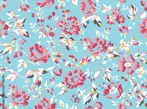 Vintage style floral seamless pattern