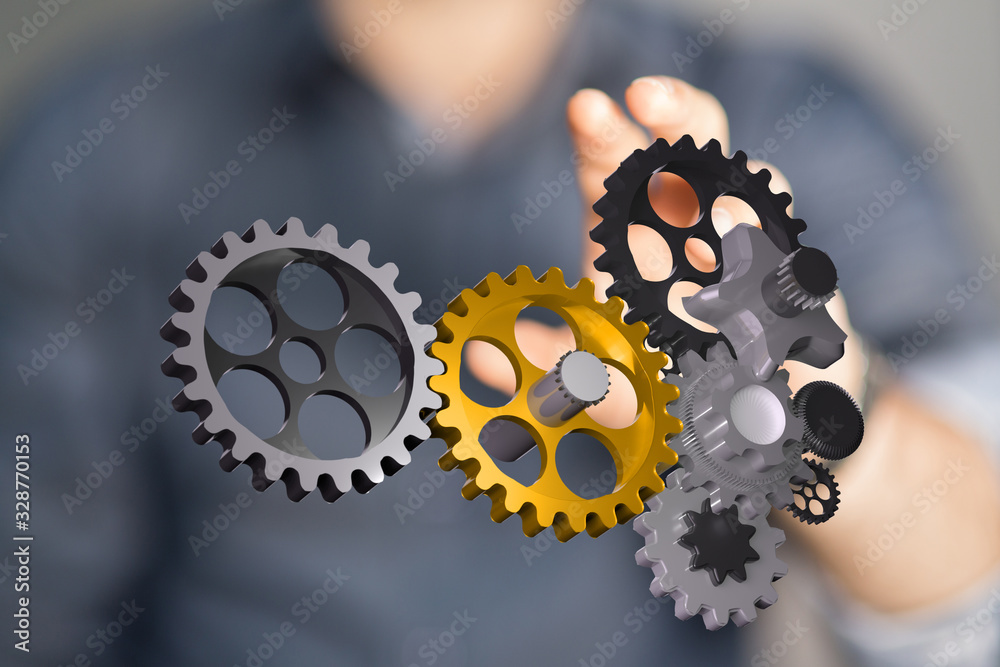 Gear With Success Concept digital. Gear With Success Concept digital.