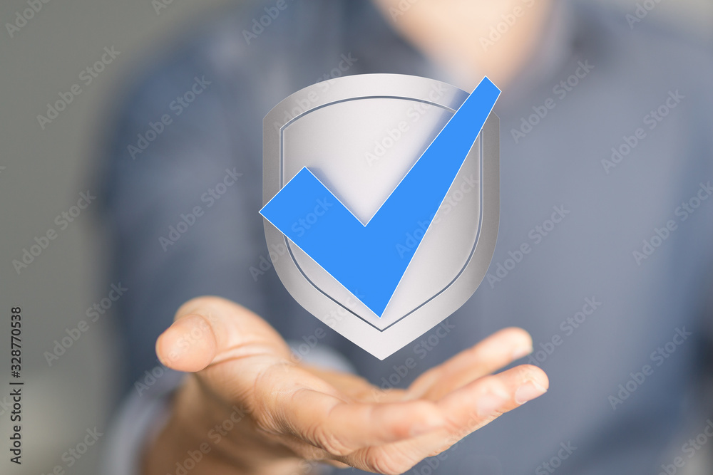 shield protection concept holding in hand 3d shield protection concept holding in hand 3d