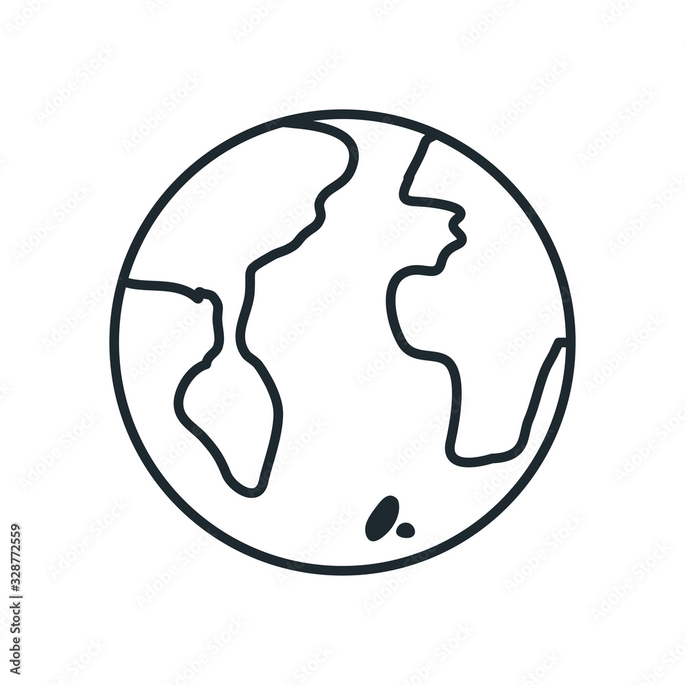 Isolated world sphere line style icon vector design