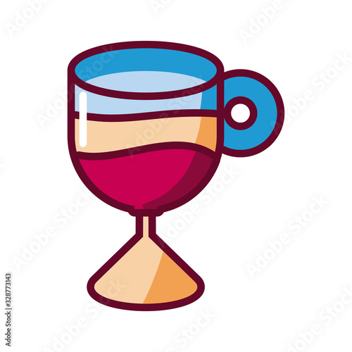 cocktail drink glass icon, fill style icon
