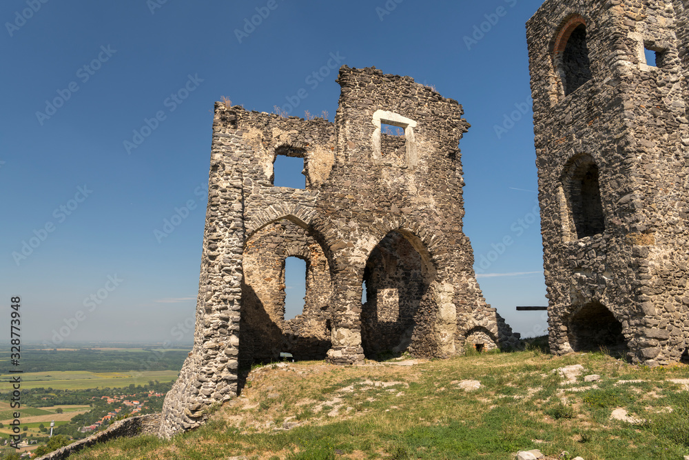 Somlo Castle at sunset, Somlo, Hungary