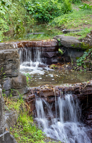 two small flowing waterfalls