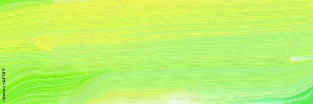 vibrant colored banner with waves. modern curvy waves background illustration with khaki, green yellow and pale green color