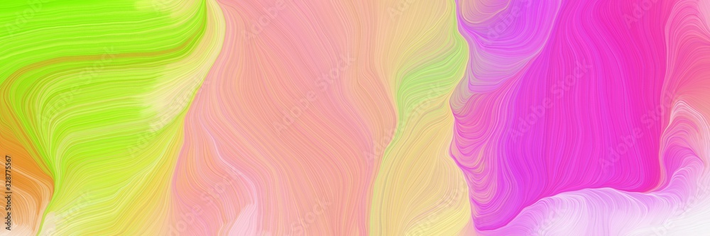 landscape banner with waves. elegant curvy swirl waves background illustration with burly wood, green yellow and neon fuchsia color landscape banner with waves. elegant curvy swirl waves background illustration with burly wood, green yellow and neon fuchsia color