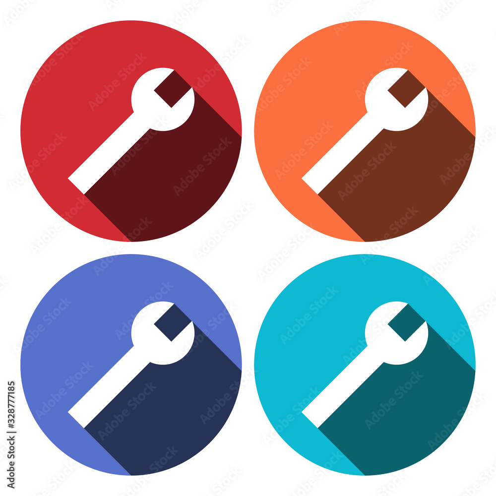 Wrench icon , vector illustration. Long shadow Wrench icon , vector illustration. Long shadow