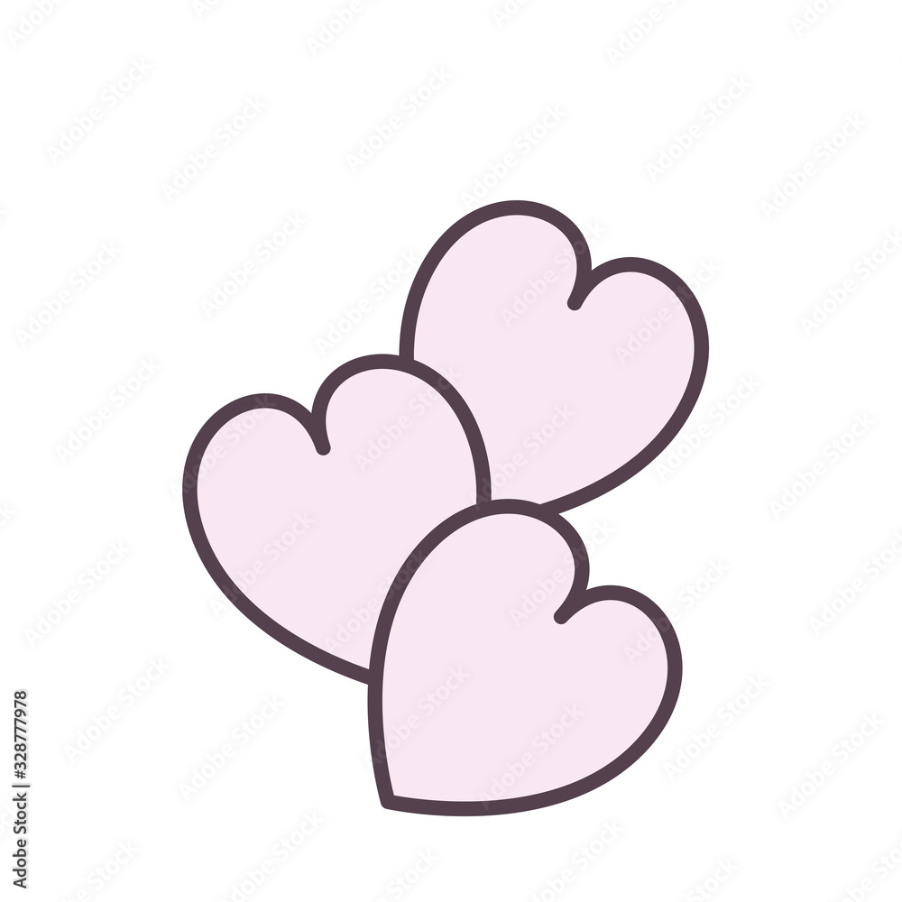 Isolated hearts line style icon vector design