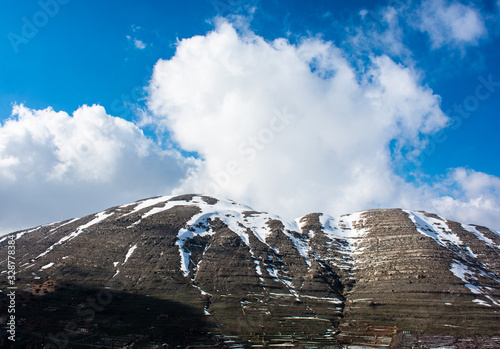 Lebanon mountain scenery in winter photo