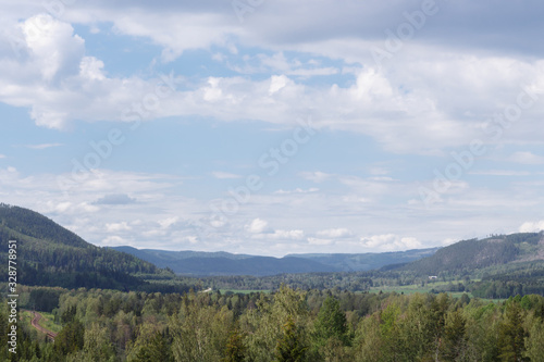 A view of the hills from the lookout point at Döda Fallet in Sweden © Krzysztof Stasiak