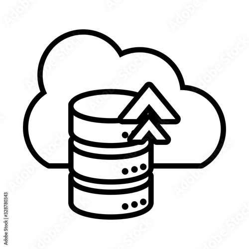 cloud database seo icons in white background