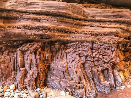 Obraz na plátne Great Unconformity in Grand Canyon, showing the Tapeats Sandstone and Vishnu Sch