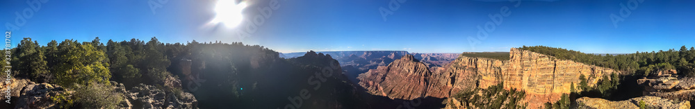Long panoramic scrip of the the Grand Canyon. Coronado Butte and Sinking Ship visible. Grand Canyon National Park, UNESCO World Heritage Site, Arizona Long panoramic scrip of the the Grand Canyon. Coronado Butte and Sinking Ship visible. Grand Canyon National Park, UNESCO World Heritage Site, Arizona