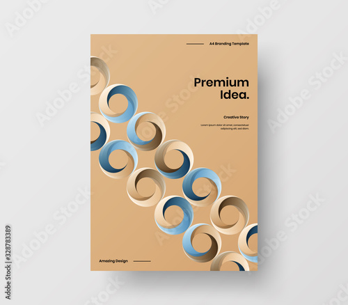 Amazing business presentation vector A4 vertical orientation front page mock up. Modern corporate report cover abstract geometric illustration design layout. Company identity brochure template.