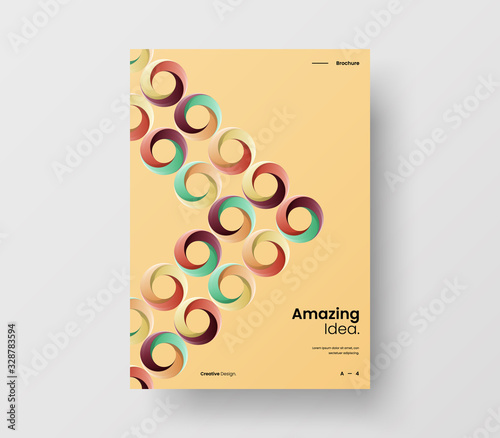 Amazing business presentation vector A4 vertical orientation front page mock up. Modern corporate report cover abstract geometric illustration design layout. Company identity brochure template.