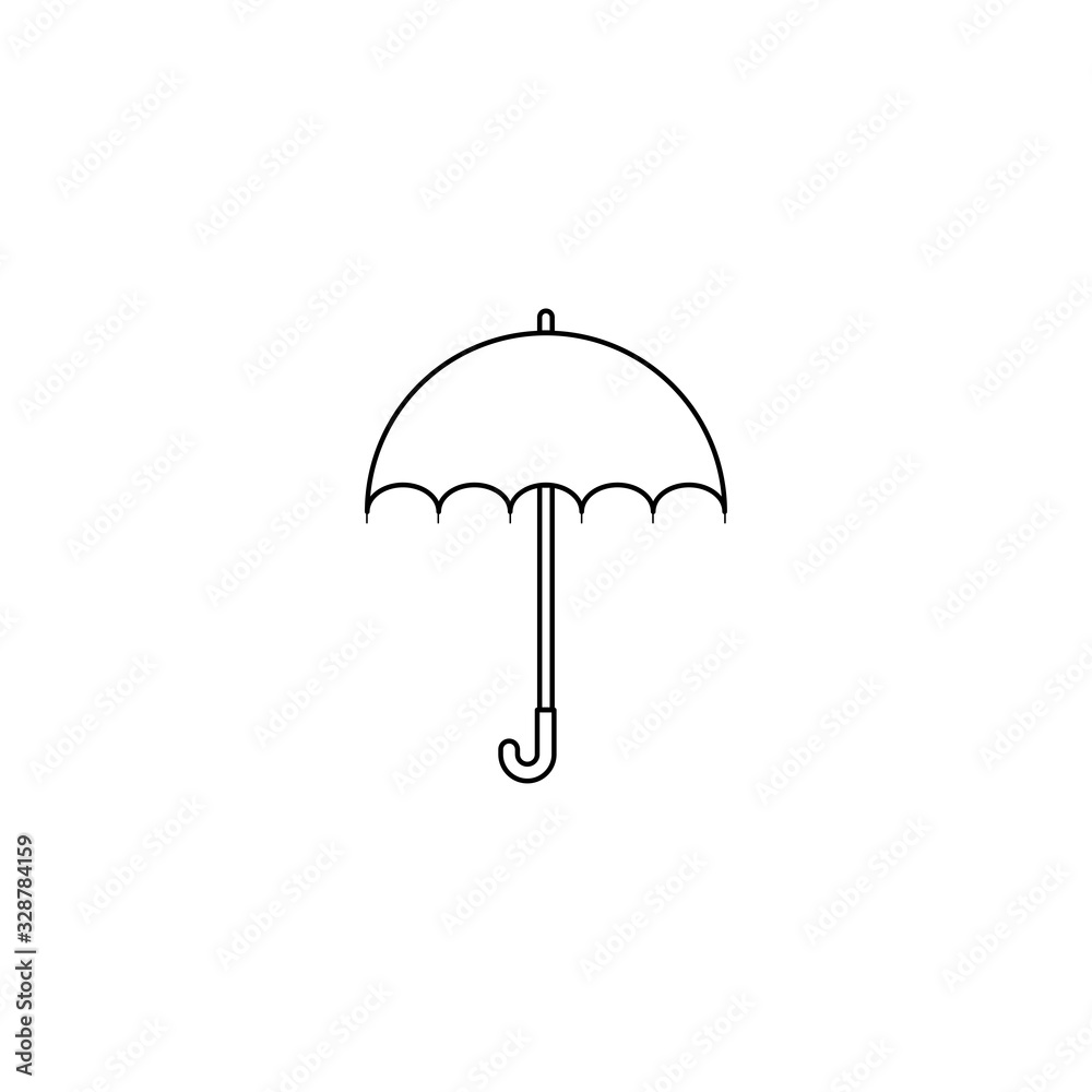 Umbrella line icon. Vector line icon isolated on white background. Parasol stock illustration