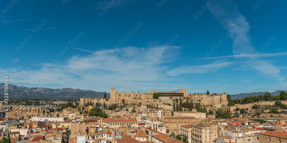 Panorama view of the Saint John Castle of Tortosa, Catalonia, Spain.  La Suda de Tortosa