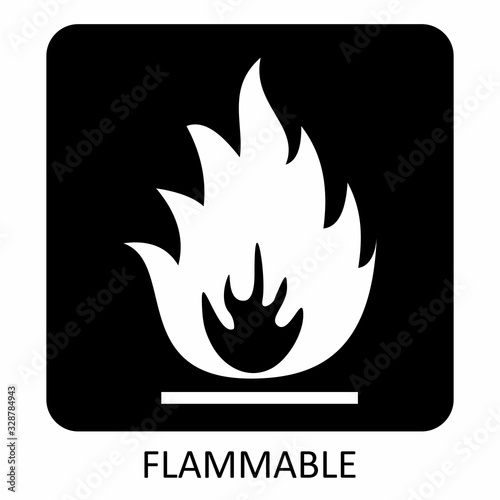 A Warning flammable symbol on dark background