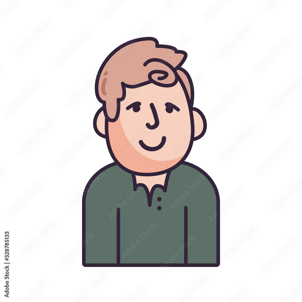 Isolated avatar man fill style icon vector design Isolated avatar man fill style icon vector design