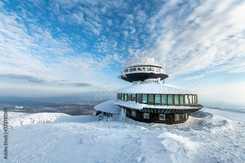 Fototapeta Naklejka Na Ścianę i Meble -  Winter landscape of Sniezka mountain in Poland