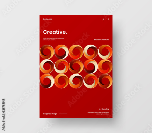 Amazing business presentation vector A4 vertical orientation front page mock up. Modern corporate report cover abstract geometric illustration design layout. Company identity brochure template.